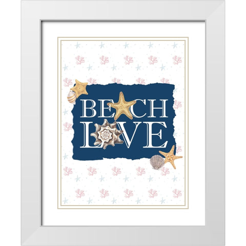 Beach Love White Modern Wood Framed Art Print with Double Matting by Allen, Kimberly