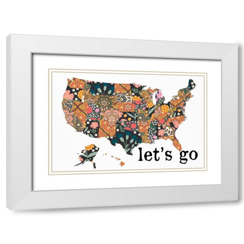 Lets Go White Modern Wood Framed Art Print with Double Matting by Allen, Kimberly