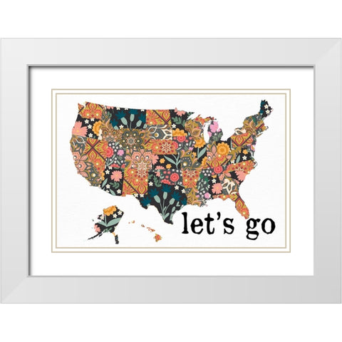 Lets Go White Modern Wood Framed Art Print with Double Matting by Allen, Kimberly