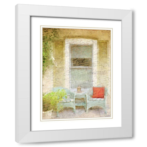 On the Porch White Modern Wood Framed Art Print with Double Matting by Allen, Kimberly