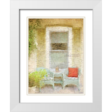 On the Porch White Modern Wood Framed Art Print with Double Matting by Allen, Kimberly