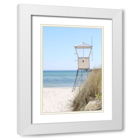Lifeguard Tower V2 White Modern Wood Framed Art Print with Double Matting by Allen, Kimberly