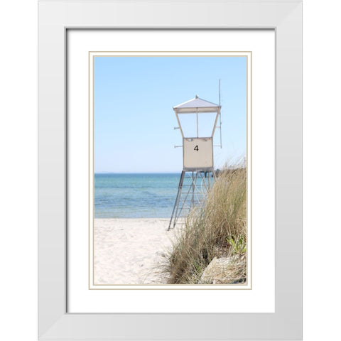 Lifeguard Tower V2 White Modern Wood Framed Art Print with Double Matting by Allen, Kimberly