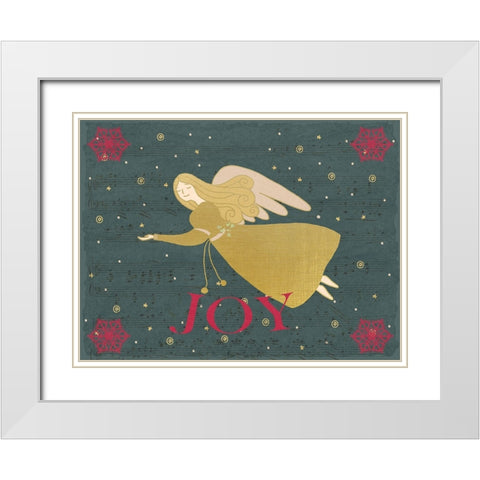 Christmas Angel V2 White Modern Wood Framed Art Print with Double Matting by Allen, Kimberly