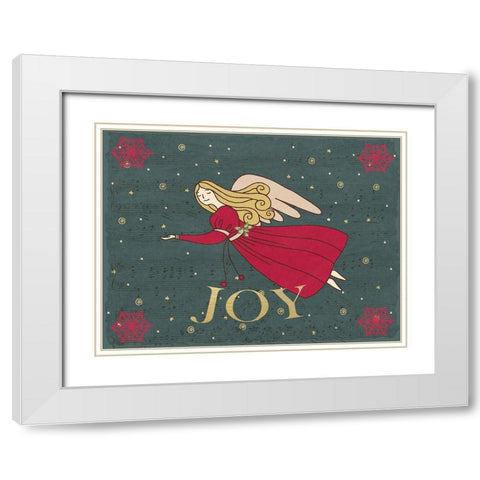 Christmas Angel White Modern Wood Framed Art Print with Double Matting by Allen, Kimberly