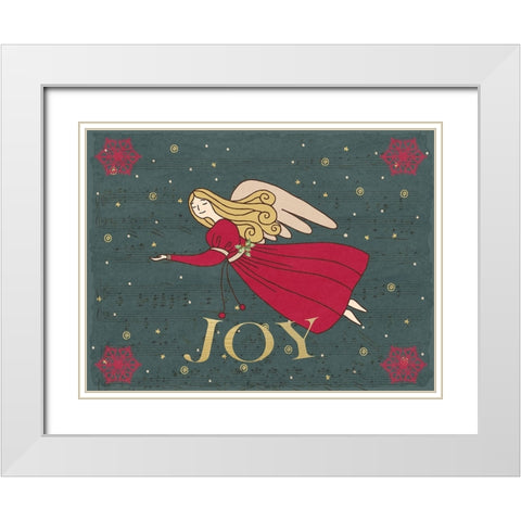 Christmas Angel White Modern Wood Framed Art Print with Double Matting by Allen, Kimberly