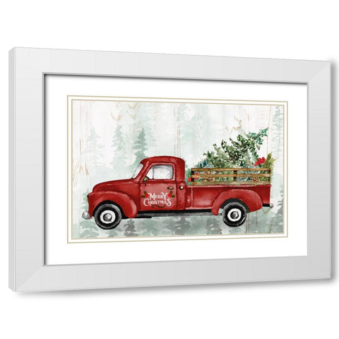 Christmas Delivery White Modern Wood Framed Art Print with Double Matting by Allen, Kimberly