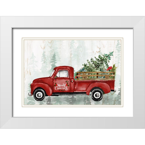 Christmas Delivery White Modern Wood Framed Art Print with Double Matting by Allen, Kimberly
