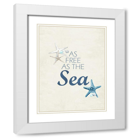 As Free as the Sea White Modern Wood Framed Art Print with Double Matting by Allen, Kimberly