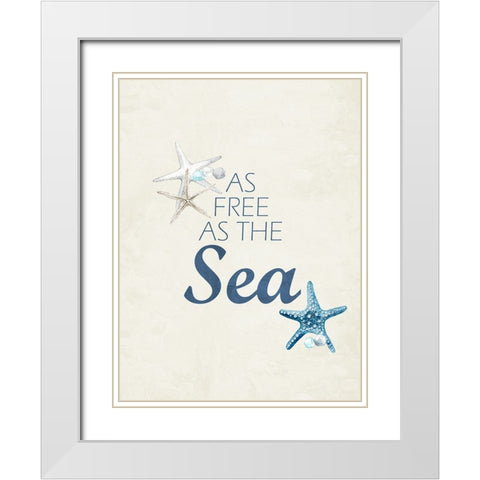As Free as the Sea White Modern Wood Framed Art Print with Double Matting by Allen, Kimberly