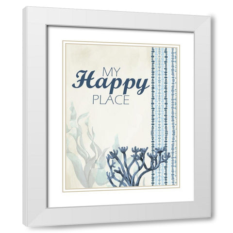 Happy Place White Modern Wood Framed Art Print with Double Matting by Allen, Kimberly