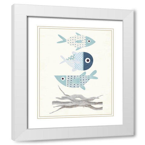 Stacked 1 White Modern Wood Framed Art Print with Double Matting by Allen, Kimberly