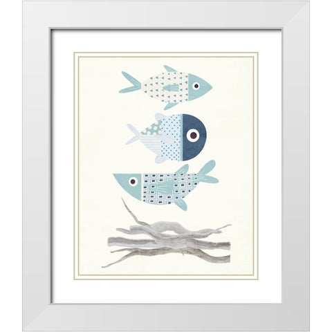 Stacked 1 White Modern Wood Framed Art Print with Double Matting by Allen, Kimberly