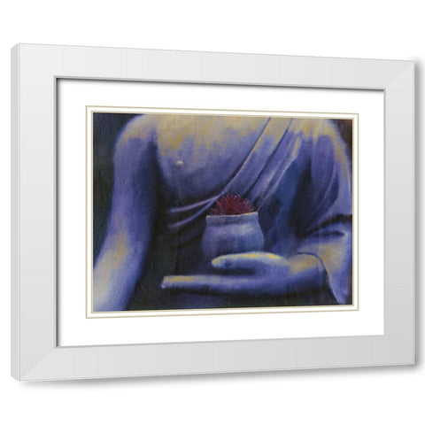 Serenity White Modern Wood Framed Art Print with Double Matting by Allen, Kimberly