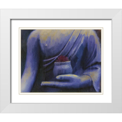 Serenity White Modern Wood Framed Art Print with Double Matting by Allen, Kimberly