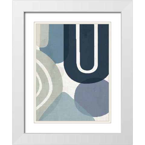 Abstract Shape 3 White Modern Wood Framed Art Print with Double Matting by Allen, Kimberly