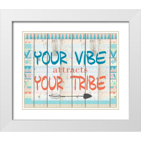 Your Vibe Your Tribe White Modern Wood Framed Art Print with Double Matting by Allen, Kimberly