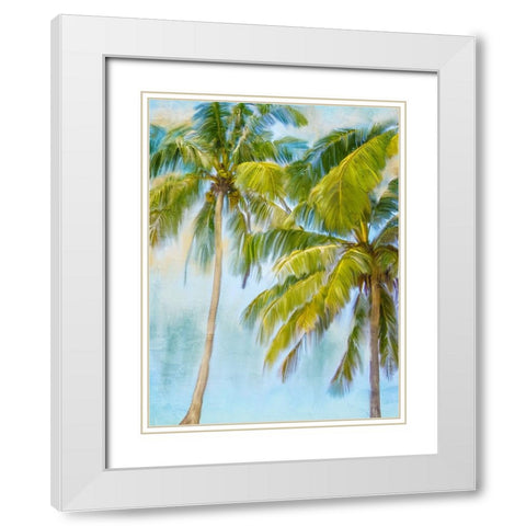 Sunset Palms 2 White Modern Wood Framed Art Print with Double Matting by Allen, Kimberly