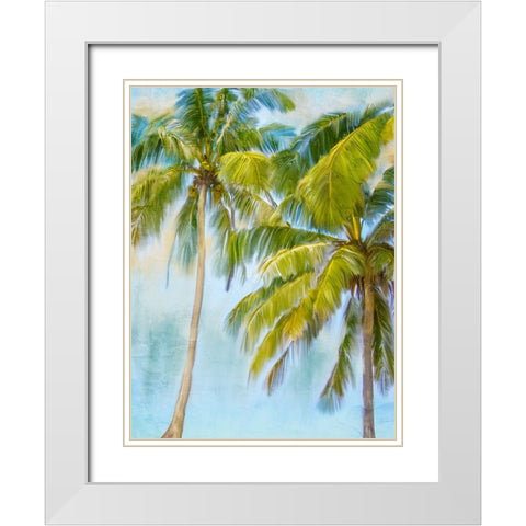 Sunset Palms 2 White Modern Wood Framed Art Print with Double Matting by Allen, Kimberly