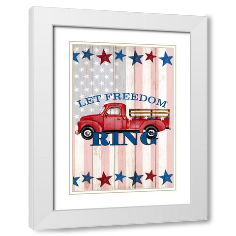 Freedom Ring White Modern Wood Framed Art Print with Double Matting by Allen, Kimberly