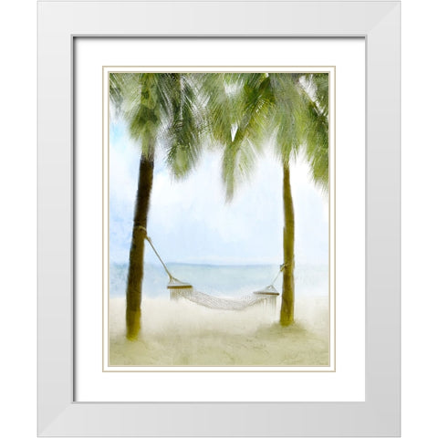 Nap On The Beach White Modern Wood Framed Art Print with Double Matting by Allen, Kimberly