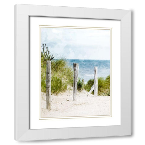 Pathway To The Beach White Modern Wood Framed Art Print with Double Matting by Allen, Kimberly