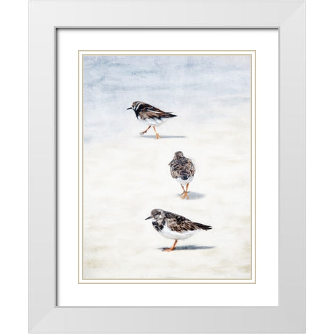 Sandpiper Beach White Modern Wood Framed Art Print with Double Matting by Allen, Kimberly