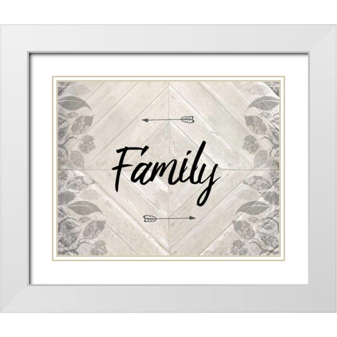 Family B White Modern Wood Framed Art Print with Double Matting by Allen, Kimberly