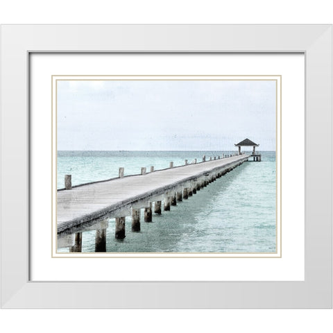 White Pier White Modern Wood Framed Art Print with Double Matting by Allen, Kimberly