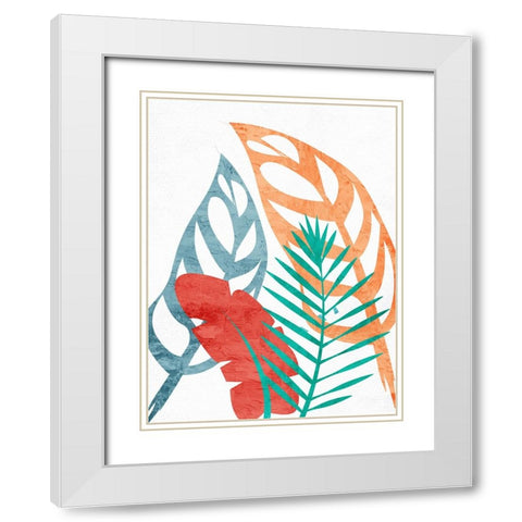 Bright Palms 1 White Modern Wood Framed Art Print with Double Matting by Allen, Kimberly