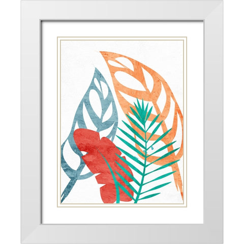 Bright Palms 1 White Modern Wood Framed Art Print with Double Matting by Allen, Kimberly