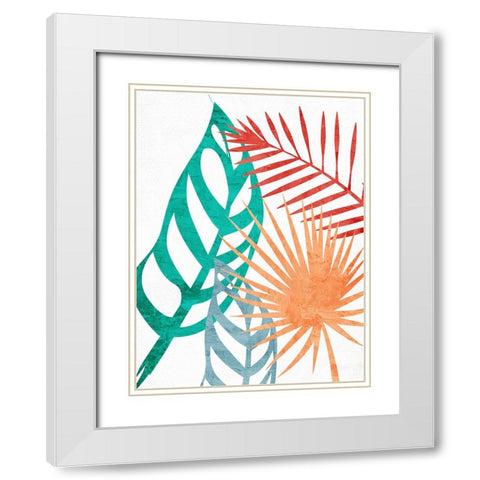 Bright Palms 2 White Modern Wood Framed Art Print with Double Matting by Allen, Kimberly