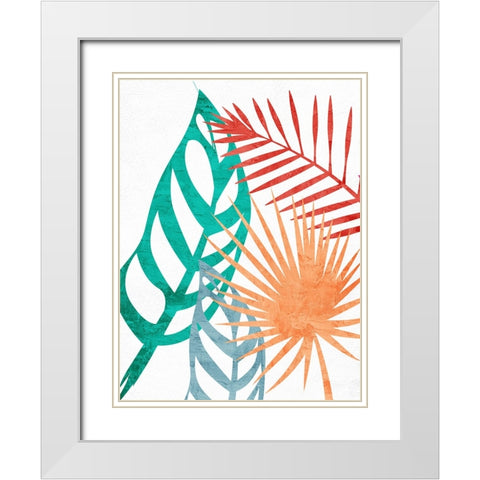 Bright Palms 2 White Modern Wood Framed Art Print with Double Matting by Allen, Kimberly