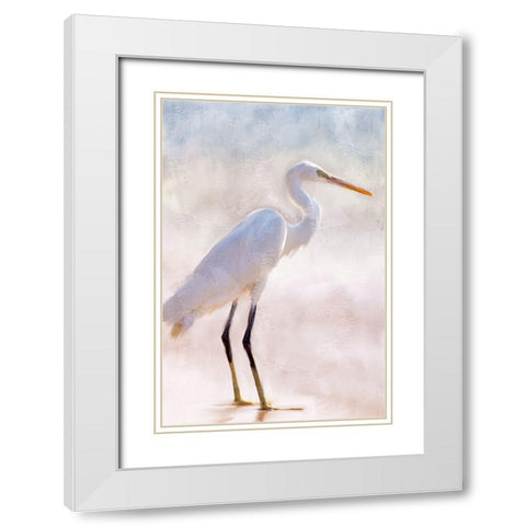 White Heron White Modern Wood Framed Art Print with Double Matting by Allen, Kimberly