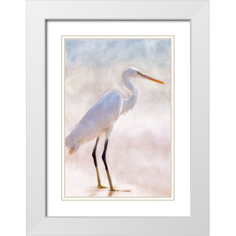 White Heron White Modern Wood Framed Art Print with Double Matting by Allen, Kimberly