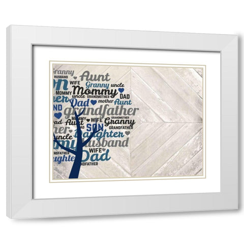 Family Tree White Modern Wood Framed Art Print with Double Matting by Allen, Kimberly