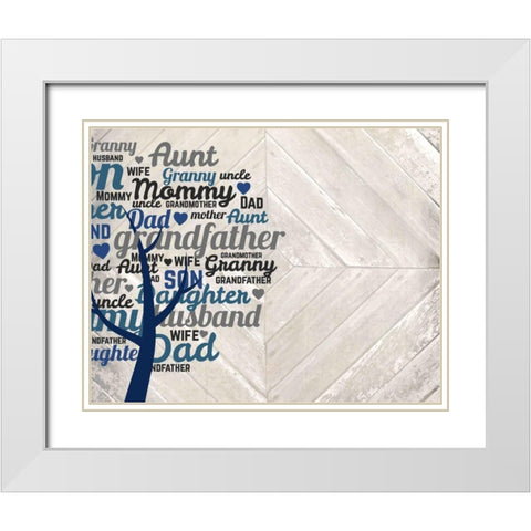 Family Tree White Modern Wood Framed Art Print with Double Matting by Allen, Kimberly