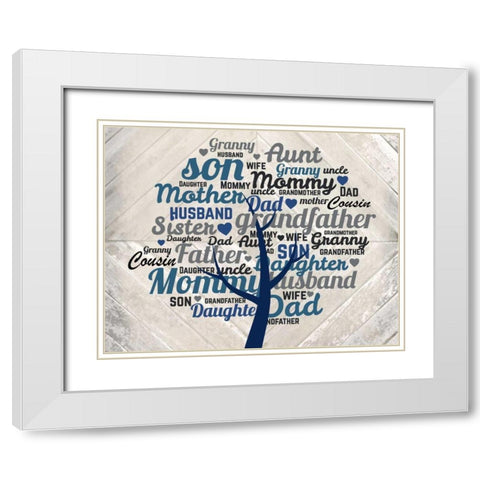 Family Tree B White Modern Wood Framed Art Print with Double Matting by Allen, Kimberly
