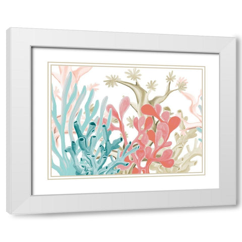 Coral Love White Modern Wood Framed Art Print with Double Matting by Allen, Kimberly