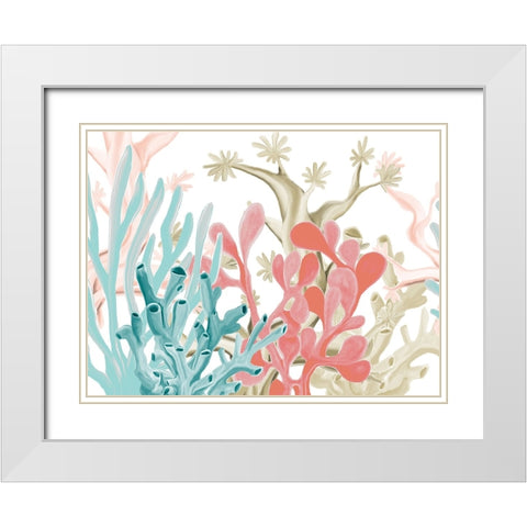 Coral Love White Modern Wood Framed Art Print with Double Matting by Allen, Kimberly