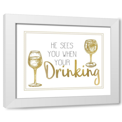 Cheer 4 White Modern Wood Framed Art Print with Double Matting by Allen, Kimberly