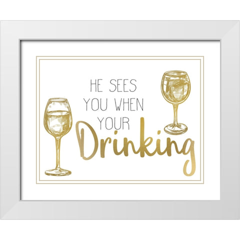 Cheer 4 White Modern Wood Framed Art Print with Double Matting by Allen, Kimberly