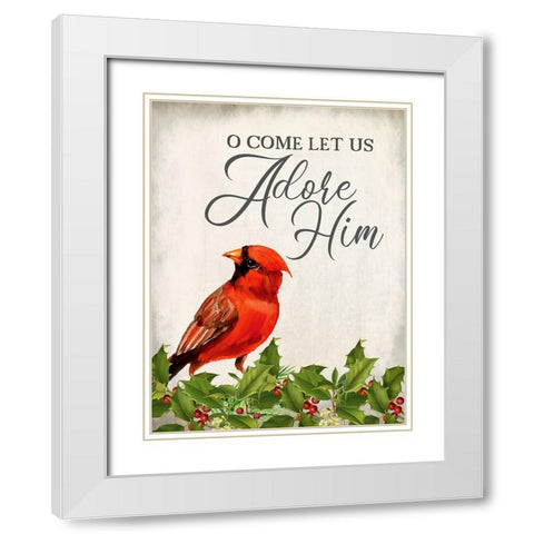Adore Him White Modern Wood Framed Art Print with Double Matting by Allen, Kimberly
