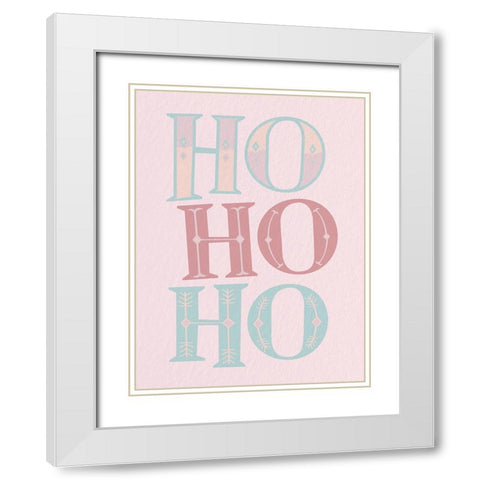 Ho Ho Ho Pastel White Modern Wood Framed Art Print with Double Matting by Allen, Kimberly