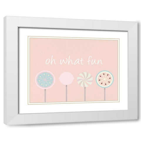 Oh What Fun White Modern Wood Framed Art Print with Double Matting by Allen, Kimberly