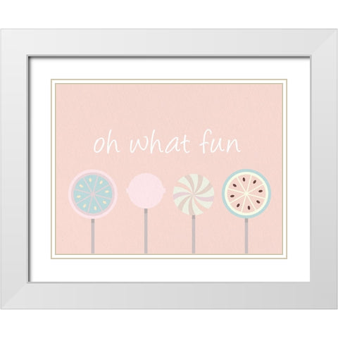 Oh What Fun White Modern Wood Framed Art Print with Double Matting by Allen, Kimberly