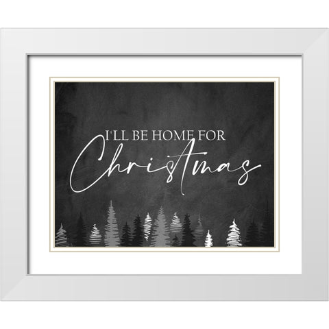 Home for Christmas White Modern Wood Framed Art Print with Double Matting by Allen, Kimberly