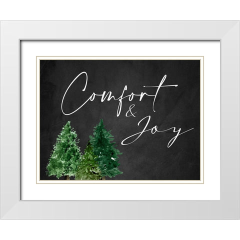 Comfort and Joy White Modern Wood Framed Art Print with Double Matting by Allen, Kimberly