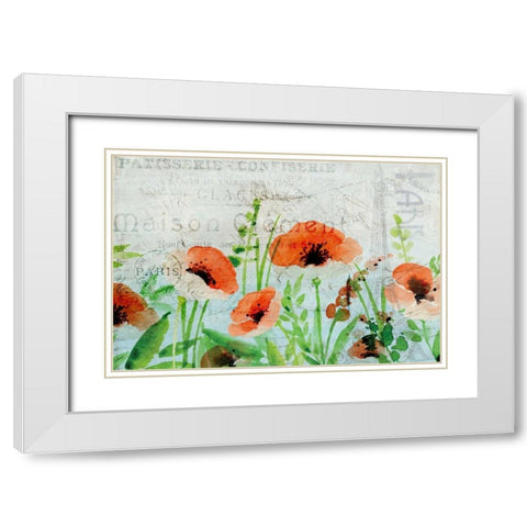 Paris In The Spring White Modern Wood Framed Art Print with Double Matting by Allen, Kimberly