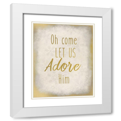 Oh Come Let Us White Modern Wood Framed Art Print with Double Matting by Allen, Kimberly